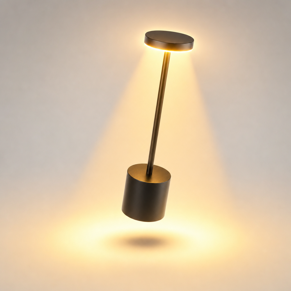 Lampara Lumen encendida proyectando luz calida